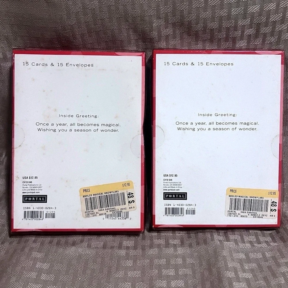 Vintage Portal Christmas Cards Magical Snowflake 30 Enveloped Boxed 2003 NOS